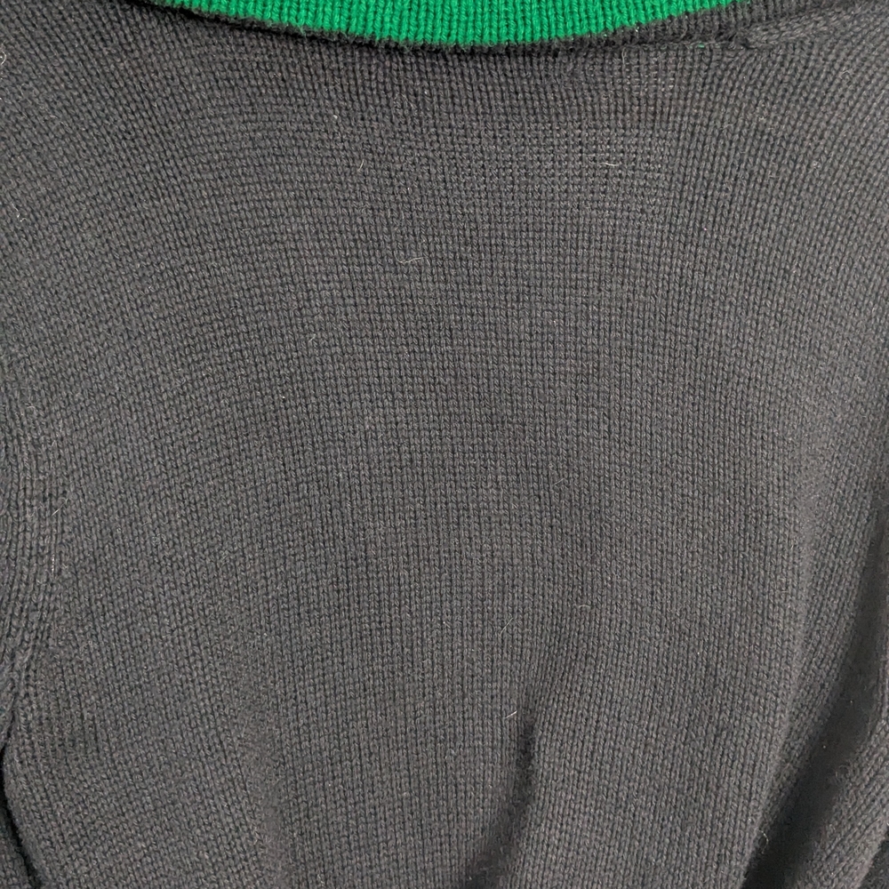 Lauren Ralph Lauren Navy and Green Belted Shawl Cardigan M - Picture 6 of 11